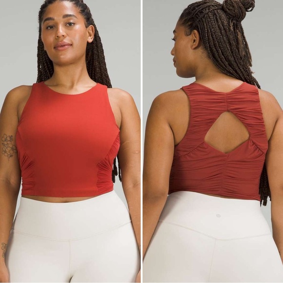 Lululemon Align Ruched High-Neck Tank Top Sz 8 Soft Breathable Mesh Sports Tank - Picture 1 of 10
